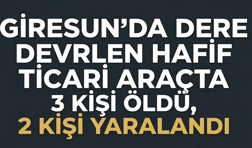 Giresun'da dereye devrilen hafif ticari araçtaki 3 kişi öldü, 2 kişi yaralandı