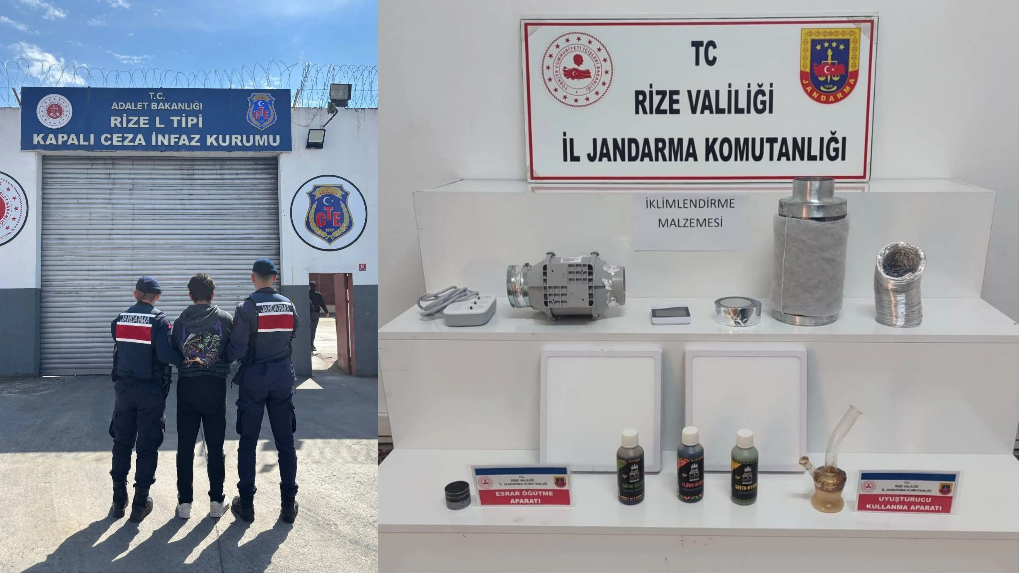 Rize’de jandarmadan operasyon: 2 hükümlü yakalandı, uyuşturucu düzeneği ele geçirildi