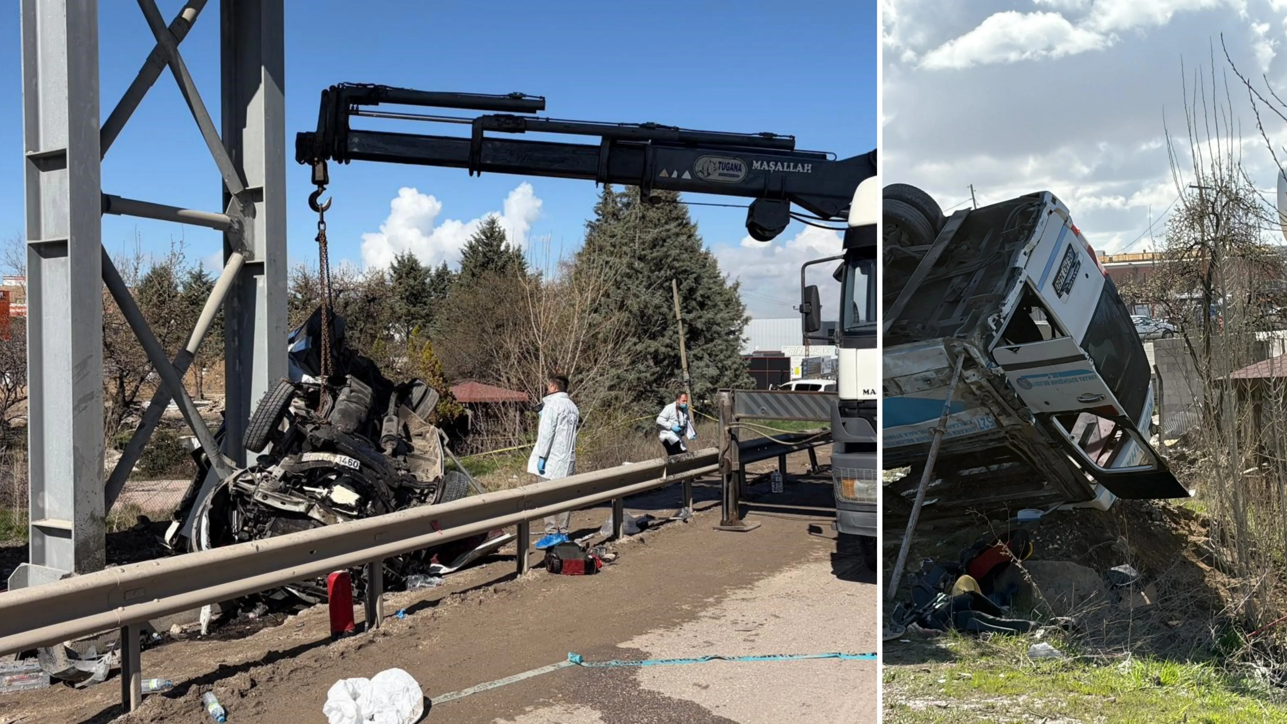 Özel halk otobüsü köprü direğine çarptı: 5 ölü, 15 yaralı