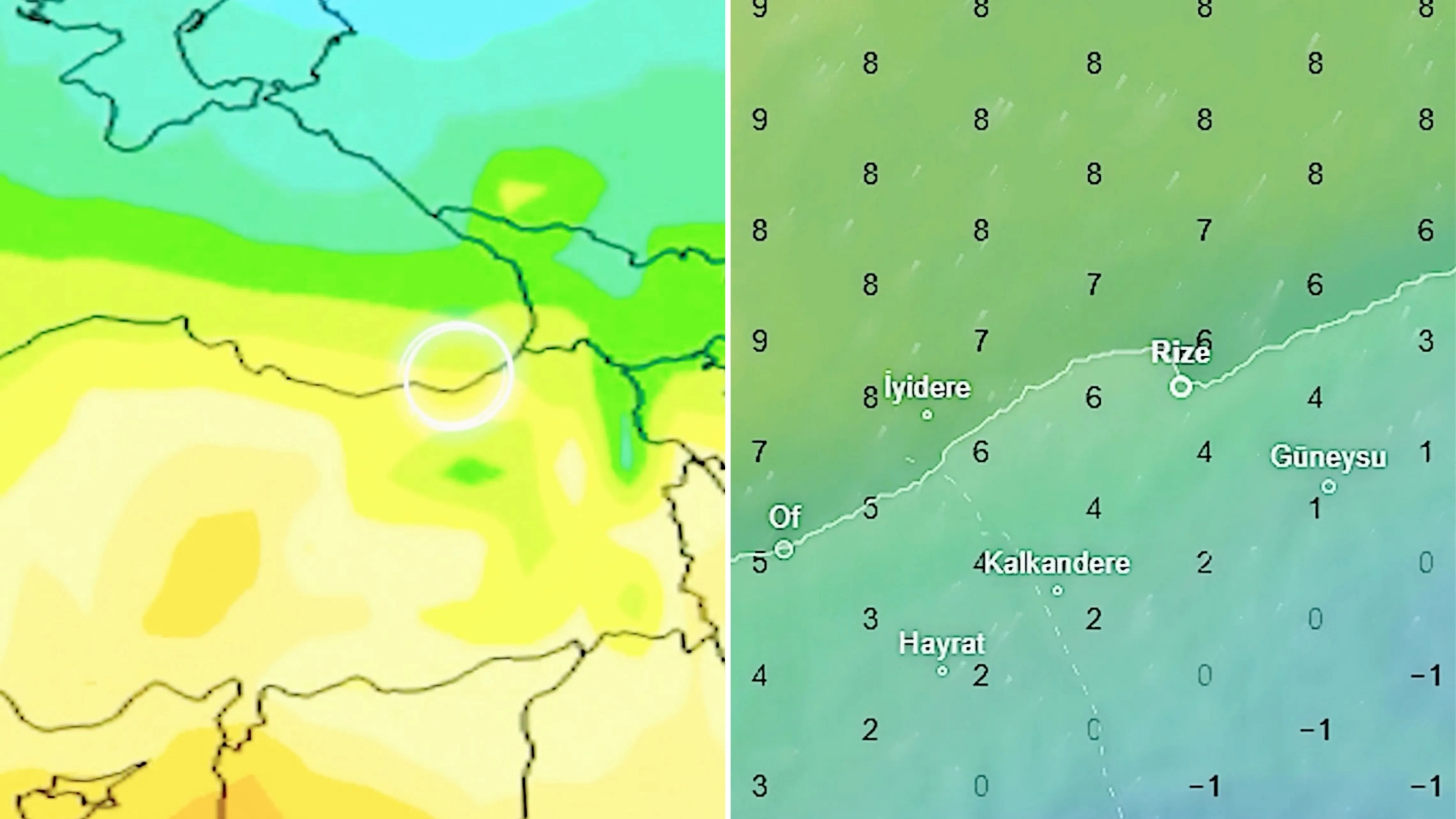 Rize’ye soğuk hava sıcaklık 4 dereceye kadar düşecek!