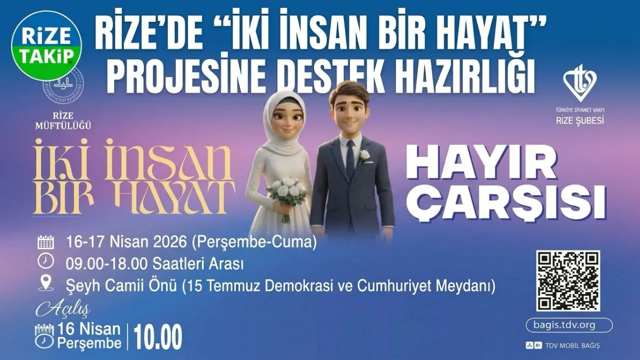 Rize’de “İki İnsan Bir Hayat” Projesi İçin Hayır Çarşısı Kurulacak