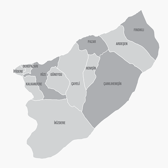 Rize İl ve İlçe Haritaları