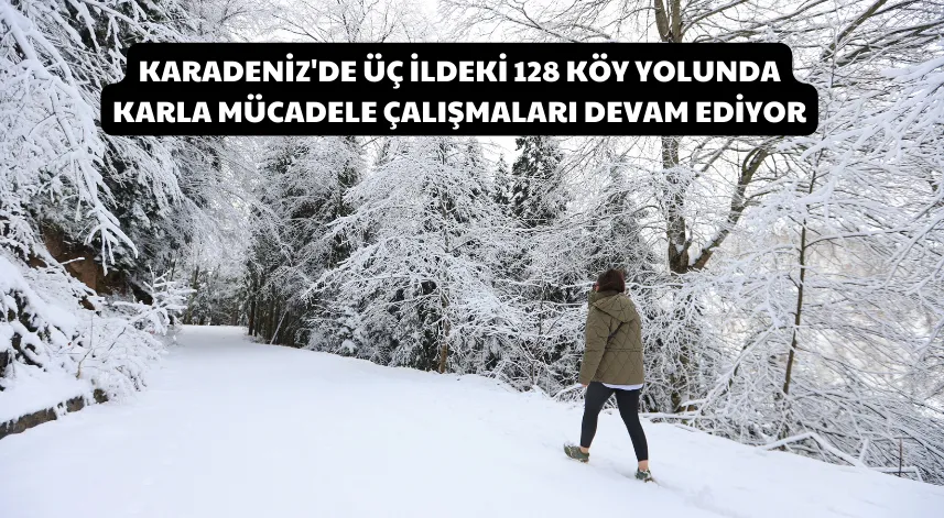 Karadeniz'de üç ildeki 128 köy yolunda karla mücadele çalışmaları devam ediyor