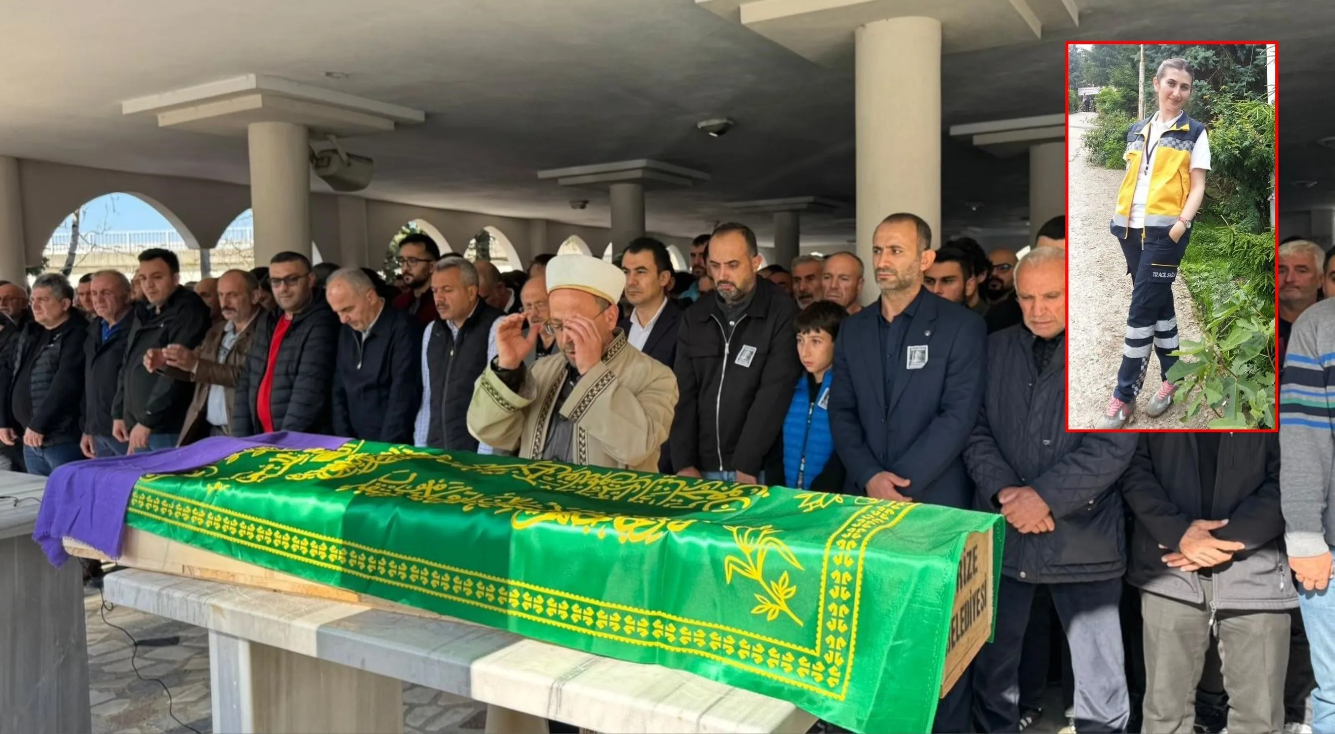 Rize'de kamyonetin çarptığı paramedik son yolculuğuna uğurlandı